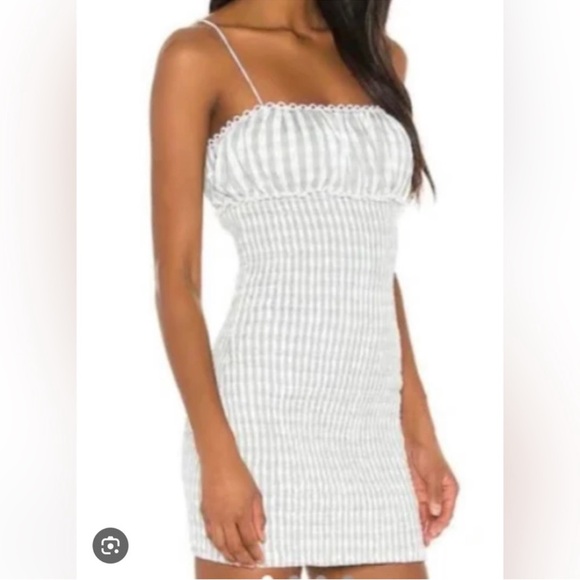 Lovers + Friends smocked gingham, Mini Dress - Picture 7 of 8